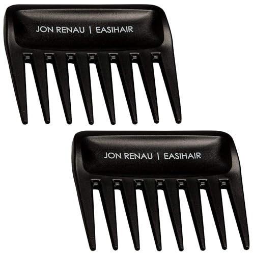 Jon Renau, Set of 2 Wide Tooth Combs by Jon Renau for Synthetic, Heat Friendly HD Fiber and Human Hair