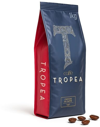 Caffè Tropea Premium Speciality Italian Espresso Blend Coffee Beans, 1kg | Arabica & Robusta whole coffee beans, Italian medium-dark roast, rounded aroma and full body, suitable for all coffee styles