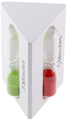 Inzopo Sablier Triangulaire Coloré Horloge à Sable 3/5/7 Minutes Compteur Horaire - Blanc, 1.2m Blanc