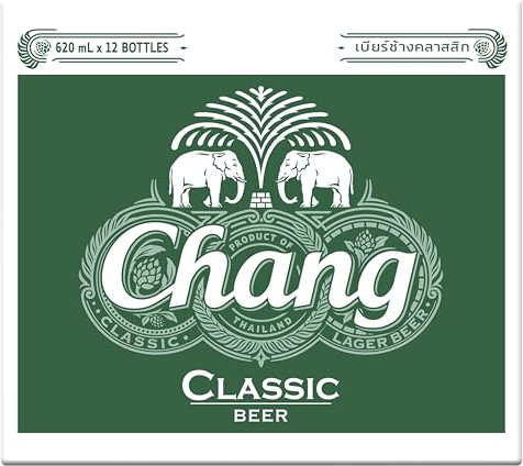 12 Flaschen Chang Bier Classic Bigbottle 620ml Thailand`s Lager Beer