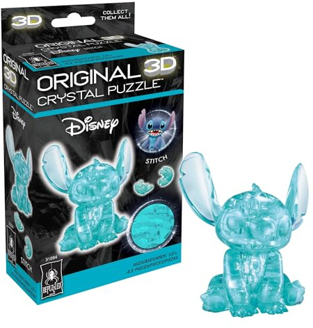 Disney Stitch Blue Crystal 3D Puzzle, 43-Pc Brain Teaser, Ages 12+