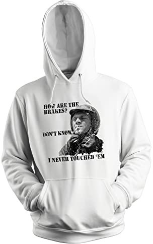 GR8Shop Steve McQueen How Are Your Breaks | Unisex Weiß Kapuzenpullover Hoodie Size M
