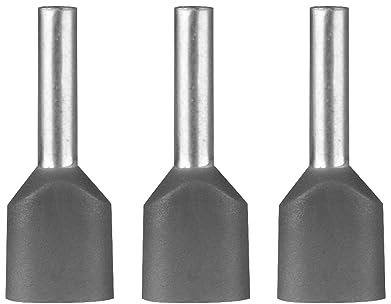 100 pièces de bornes de câble doubles ERKO, section transversale du conducteur 0,75 mm², longueur 10 mm, bornes de câble professionnelles en cuivre galvanisé avec isolation en polyamide