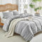 Lekesky Biancheria da letto 200 x 200 cm, 3 pezzi, copripiumino in stile bohémien, 200 x 200 cm, in microfibra con federa con chiusura lampo, 80 x 80 cm x 2, grigio
