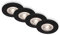 BRILONER - Juego de 4 Lámparas Empotradas En El Techo, Regulables, Lámparas LED Empotradas Ultra Planas, Foco de Baño Empotrado, Foco de Baño Empotrado IP44, Negro Mate, 90x25 mm (Dxh)