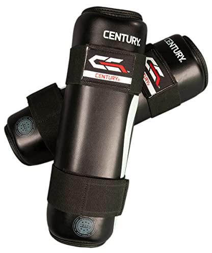 Schienbeinschutz C-Gear Determination WAKO Zertifiziert Schienbeinschoner Schienbeinschützer Kickboxen Kampfsport Wettkampf Sparring Erwachsene Jugendliche (Jugend, Schwarz/Weiß)