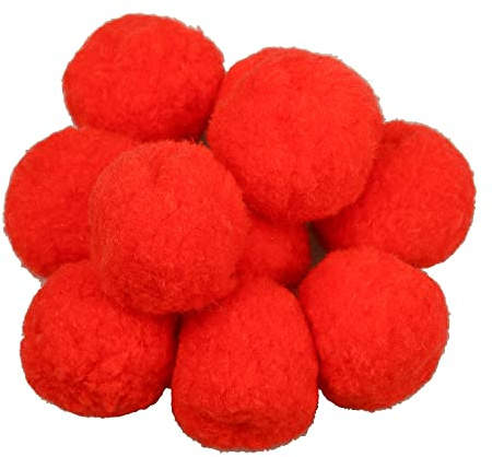 XNHIU Confezione da 10 pompon rossi da 4 cm