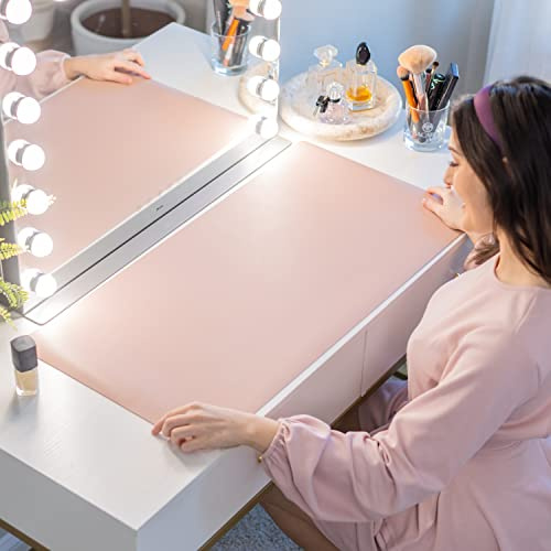 Make-up-Matte für Schminktisch-Schutz, Abdeckung, Arbeitstisch, wasserdicht, öldicht, staubdicht, glatt und weich, Rosa, 80 x 40 cm von NemoHome