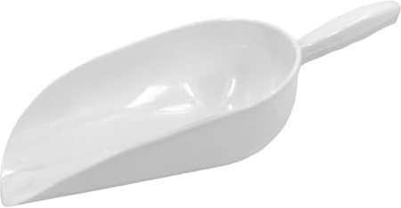 White PP Plastic Scoop - Multipurpose Measuring Scoop for Dry and Liquid Ingredients, Heavy Duty for Home, Commercial, and Industrial Use, Ice, Icecream, Flour, Sugar, Pet Food (52 oz)