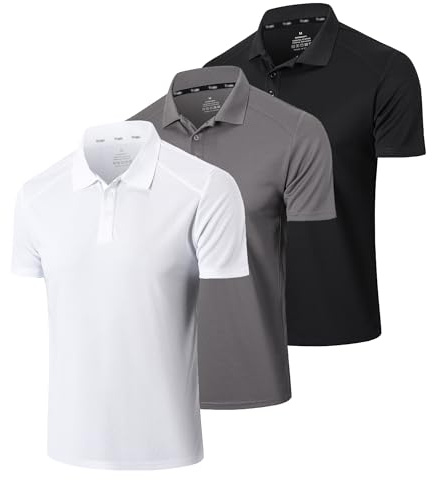 Gaiatiger 3er Pack Poloshirt Herren Kurzarm Schlank Leicht T-Shirt mit lässigem Kragen Atmungsaktiv Hygroskopisch Poloshirts für Herren Golf Polo Shirts männer