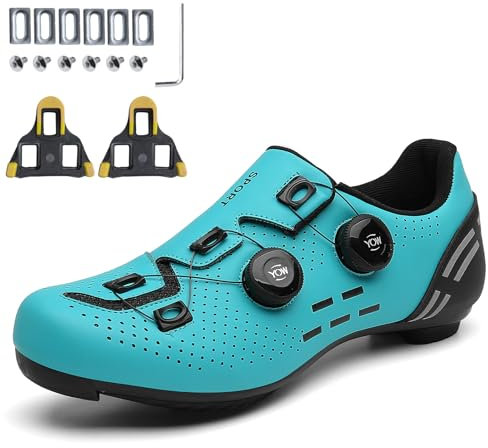 PENXZT Fahrradschuhe Herren Damen Rennradschuhe Atmungsaktiv Kompatibel mit Look SPD SPD-SL Delta Lock Pedal Peloton Schuhe,Moonlight,37 EU