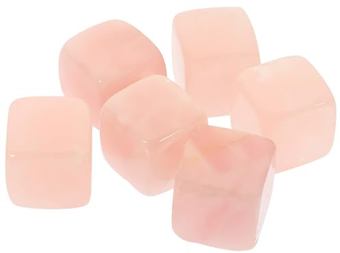 TOPPERFUN Cubetti di Ghiaccio Riutilizzabili in per Whisky 6 Pezzi Pietre Refrigeranti per Bevande Colore Rosa Cristallo Accessori per Bar Uso Domestico
