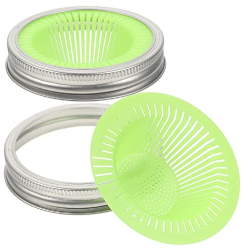 LIFKOME 2St Einmachglasdeckel Mason Jar Netzdeckel Weitmaul sprießende Deckel Keimsieb Filter Einmachgläser Bohnenkeimabdeckungen Sprossenmacher Teilt Suite Tülle Keimglas Glasflasche PP