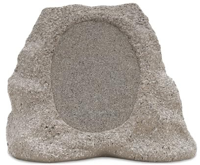 Victrola Rock Speaker Connect, Steinfarben, kabelloser Outdoor-Lautsprecher mit Bluetooth 5.3, 22 Std Akkulaufzeit, mit Solarladung. Bis zu 20 Rock-Lautsprecher vernetzbar, IP 65 Wasser- & staubdicht
