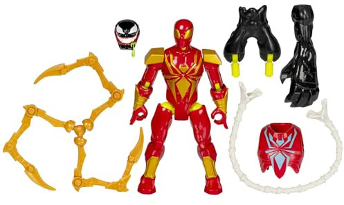 Spider-Man MixMashers Marvel Iron individualisierbare Mix-and-Match Deluxe Action-Figur & Accessoires, Rot