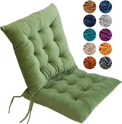 Generisch Stuhlkissen, Esszimmer-Sitzpolster, 4er-Set, Sitzkissen für Esszimmerstühle, Kristallsamt, weiche Baumwolle, Küchenstuhlkissen für Sessel, Sitzpolster für Garten und Esszimmer (40 cm, grün)