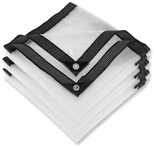 Wzmazingly Transparent Tarpaulin With Eyelets, 2x3.5m 2.5x2.5m Heavy Duty Waterproof Clear Tarp Rainproof Anti-Bird Cover PE For Terrace Gazebo(2x3.5m)