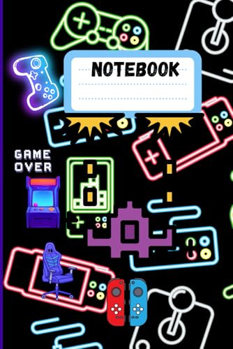 Notebook: Video Gaming Themed Lined Paper: Journal Notebook for School - Journal for Kids - Boys - Teens & Adults