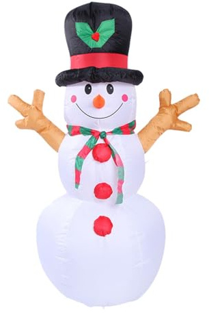 Pupazzo di neve gonfiabile natalizio dotato di ventilatore, inizia a gonfiare in pochi secondi, facile da restringere e riporre conveniente; forniture per vestire con ventilatore 1,6 m 1,6 m pellicola