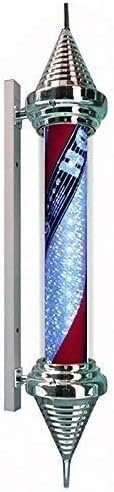 VUIKLCty Poste de barbero con Forma de Torre for Exteriores, Resistente al Agua, con Luces LED giratorias, con Rayas, for peluquería, Letrero de peluquería, lámpara de Pared(90 * 25cm)
