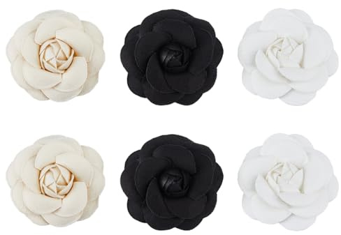 SUPERFINDINGS 6 Stück 3 Farben Kamelien Brosche Kamelien Haarspange Blumen Haarspange Stoffblumen Broschen Anstecknadeln Für Frauen Haare Kleider Hüte Kleidung Dekoration Zubehör