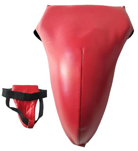 Groin Guard, Men's Boxing Equipment, Groin Protector Boxing, (Red/Blue/Black) 10.63 X 7.09 X 3.94inches, Protecting Cup Training Protective Gear for Karate Muay Thai