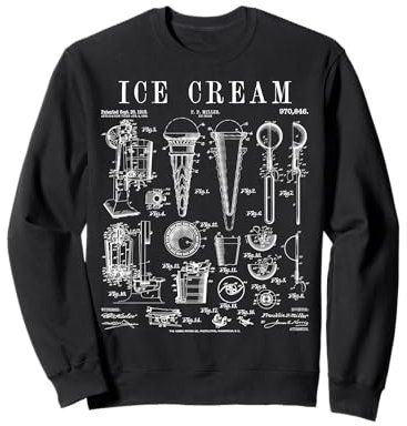 Cuillère à dessert vintage brevetée Ice Cream Lover Summer Sweatshirt
