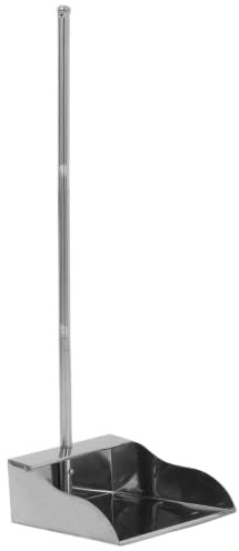 UTHCLO Recogedor Inoxidable Metal de Acero Largo Mango | Pala Recogedor de Basura Industrial, Uso Interior y Exterior, Diseño Ergonómico