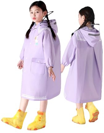Générique Imperméable Enfant léger et Respirant pour Les activités de Plein air Parfait par Temps de Pluie et conçu pour Le Confort et la liberté de Mouvement (Light Purple, 8-10 Years)