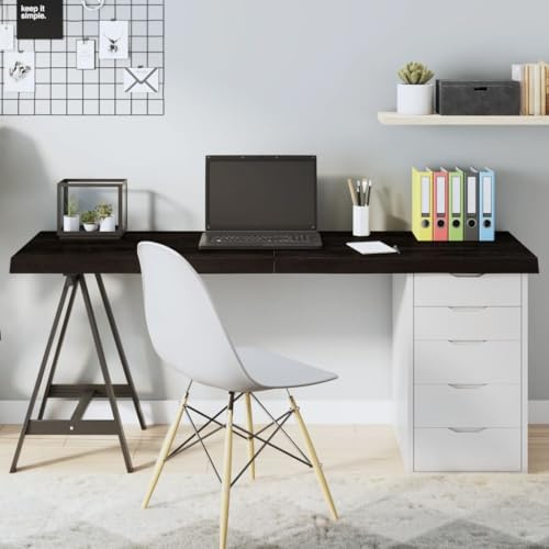 LLEZKBR Accessori da tavolo, in legno massello di rovere trattato, 160 x 40 x 2-6 cm, colore: Marrone scuro