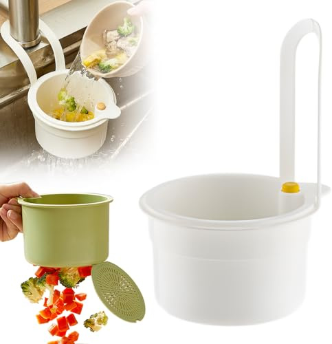 Kitchen Sink Strainer, 2025 New Sink Food Catcher, Kitchen Sink Plug Replacement, Sink Filter Draining Kitchen Tool for Garbage Leftovers, Self-Cleaning Durable Sink Strainer (1, White)
