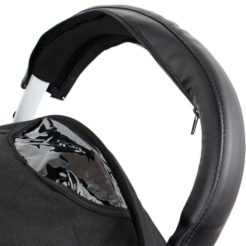 KEWUF Housse en cuir pu pour poignée de poussette, housse de protection pour poussette, Accessoires pour poussette, Avec les mains sangles trou