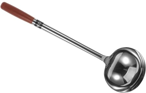Cabilock Cuillère de Cuisine Inox à Long Manche Ergonomique Louche Large pour Wok Remuer Frire et Servir Ustensile Polyvalent pour Usage Domestique et Professionnel
