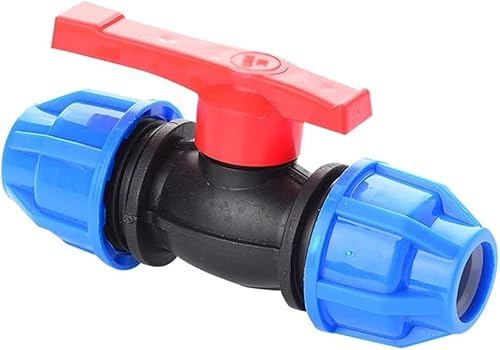 Vanne à bille en PVC, raccord de vanne Raccord rapide à bille for tuyau d'eau en PE, compatible avec les diamètres 20 mm, 25, 32, 40, 50 et 63 (1 pièce)(Blu,50mm)