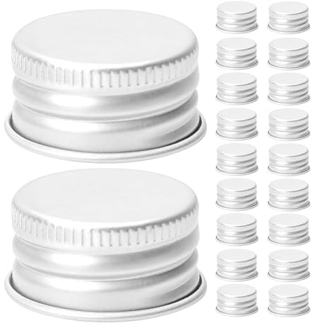 Uonlytech 100 Bouchons à Vis en Aluminium Étanches 18X13 MM – Capsules Métalliques Réutilisables pour Bouteilles en Verre Couvercles Hermétiques Anti-Fuite pour Voyages et Contenants