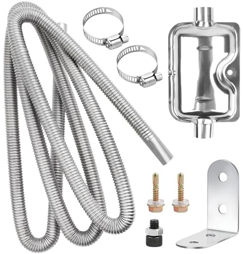 VZXZXE 300cm Standheizung Abgasrohr mit Schalldämpfer, 25mm Innendurchmesser Edelstahl Abgasschlauch inklusive 2 Edelstahlklammern, für Diesel Heizung in Wohnmobil, Camper, LKW und Stromerzeuger