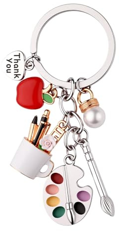 Guqqeuc Best Art Teacher Gifts for Women Men Artist Keyring Gift for Artists Art Birthday Gifts for Best Friend Thank You Gift