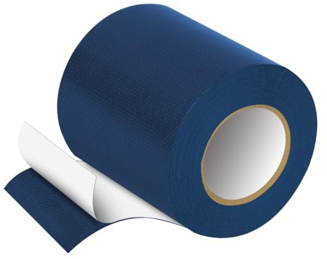 APXEL Cinta de Reparación de Lona 8 cm x 5m, PVC Cinta Adhesiva Profesional Impermeable para Reparación de Lonas, Parches para Toldos de Lona para Reparar Carpas, Toldos, Cenadores (Azul)