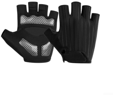 Guantes de ciclismo transpirables, palma de gamuza antideslizante, transpirable para ciclismo (negro-L) | 88% T 12%, malla transpirable, diseño de guía de aire, mantiene las manos frescas, evita rozaduras