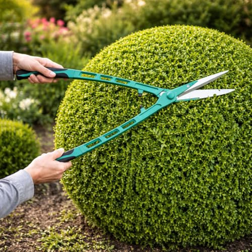 Greena Hedge Shears 67cm Garden Shears – Lightweight Aluminium Hedge Cutter, Sharp Precision Blades, Ergonomic Grip Handles, Shock Absorbing Buffers, Bush & Shrub Trimmer Only 790 Grams