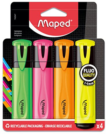 Maped Fluo Pep'S Classic Evidenziatore Colori Assortiti In Busta 4 Pz