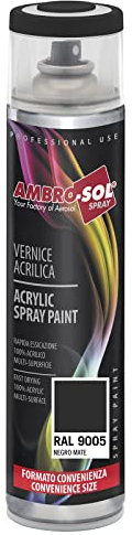 ambro-sol v600past6 Nagellack Acryl Mehrzweck, RAL 9005 schwarz matt, 600 ml
