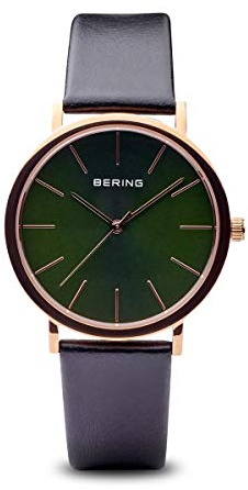 Bering Damen Quarz Uhr | Armbanduhr 36 mm Edelstahlgehäuse und Zifferblatt | Milanaisearmband | Saphierglas | 3 ATM | 13436