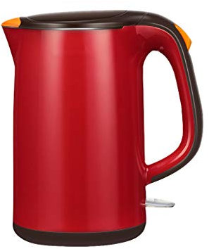 Bouilloire électrique Extinction Automatique Grande capacité 24 Heures d'isolation 1800W Isolation de Purification Anti-brûlante intégrée Acier Inoxydable 1.7L Rouge