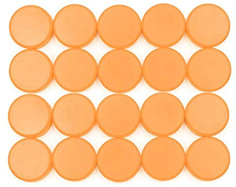 Kühlschrankmagnete, Whiteboards, Pinnwand, Planung, Magnetknopf, rund, Kunststoff, 30 mm, Orange, 20 Stück