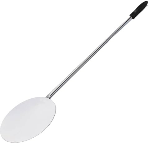 GIEMME Pizzaschaufel für Holzofen, Runde Platte 22 cm mit 115 cm Griff für tiefe Öfen 100/110 cm