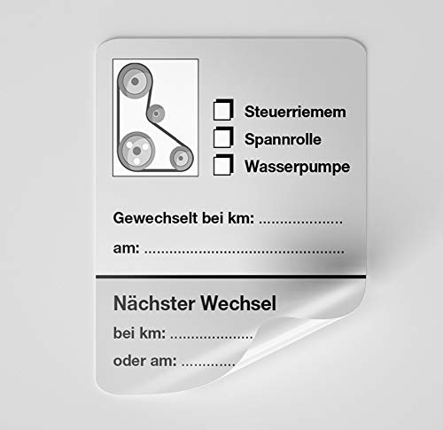 KFZ-Zahnriemen-Steuerriemen-Aufkleber Grau 50 Stück Blanko