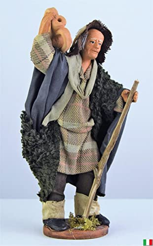 Original hombre viejo con ánfora de terracota 12 cm