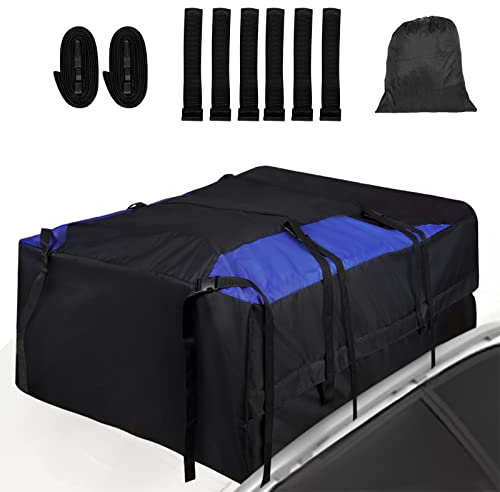 Timisea Auto Dachbox 20 Kubikfuß Faltbare Schwarz 600D dachgepäckträger Tasche geeignet Dachgepäckträger Tasche Aufbewahrungsbox für Reisen und Gepäcktransport, Autos, Vans, SUVs