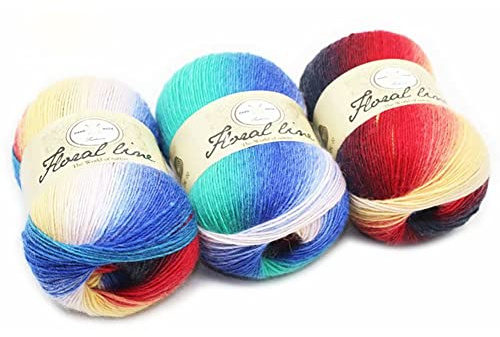 ISAKEN Webgarn Häkelgarn 100g, Regenbogengarn Bunt Grob Webgarn Acrylgarn zum Häkeln Handstricken Häkeln Garn, Handstrick Häkeln Baumwollstrickgarn zum Pullover Hüte